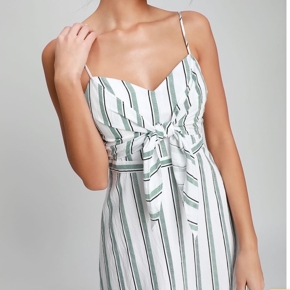 LULUS/Lush front tie midi dress- NEW WITH TAGS - Picture 2 of 5